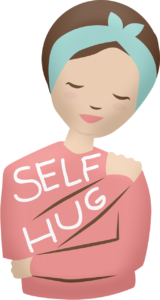 Woman Self-Hug herself