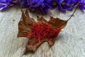 Saffron on the leaf