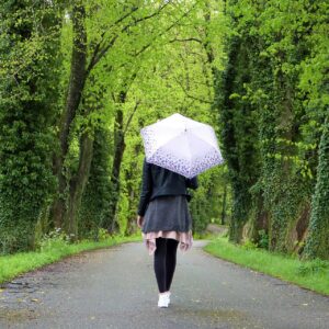 Woman in the rain