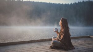 Woman and Lake