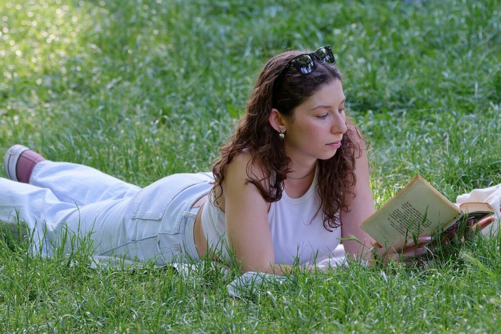 Girl Reading and Relaxing